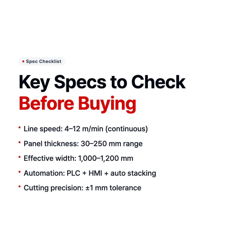 sandwich panel line check points before buying