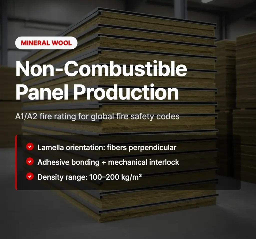 Mineral Wool Sandwich Panel Non-Combustible Panel Production cardnews