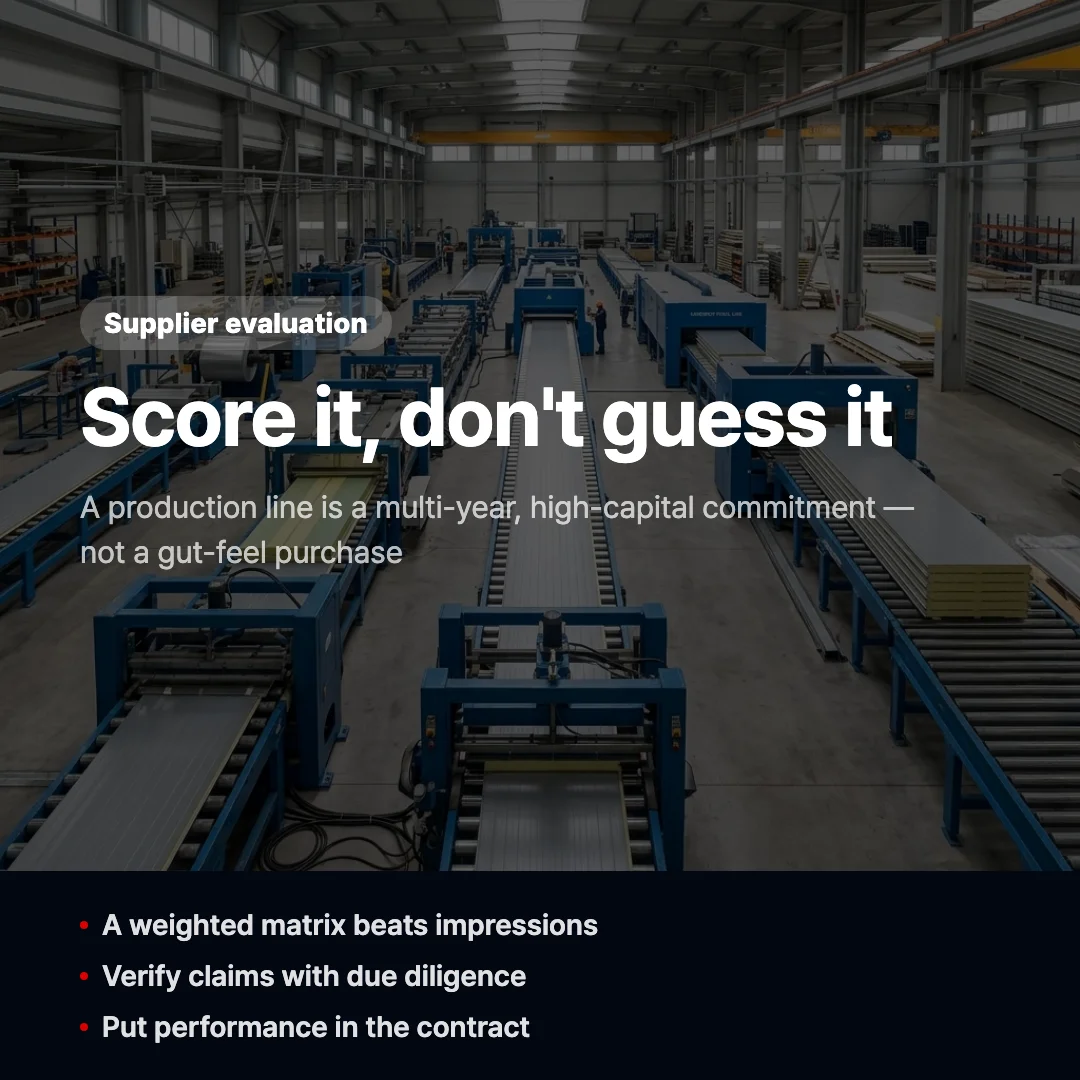 Sandwich Panel Line Supplier Evaluation: A Practical Framework